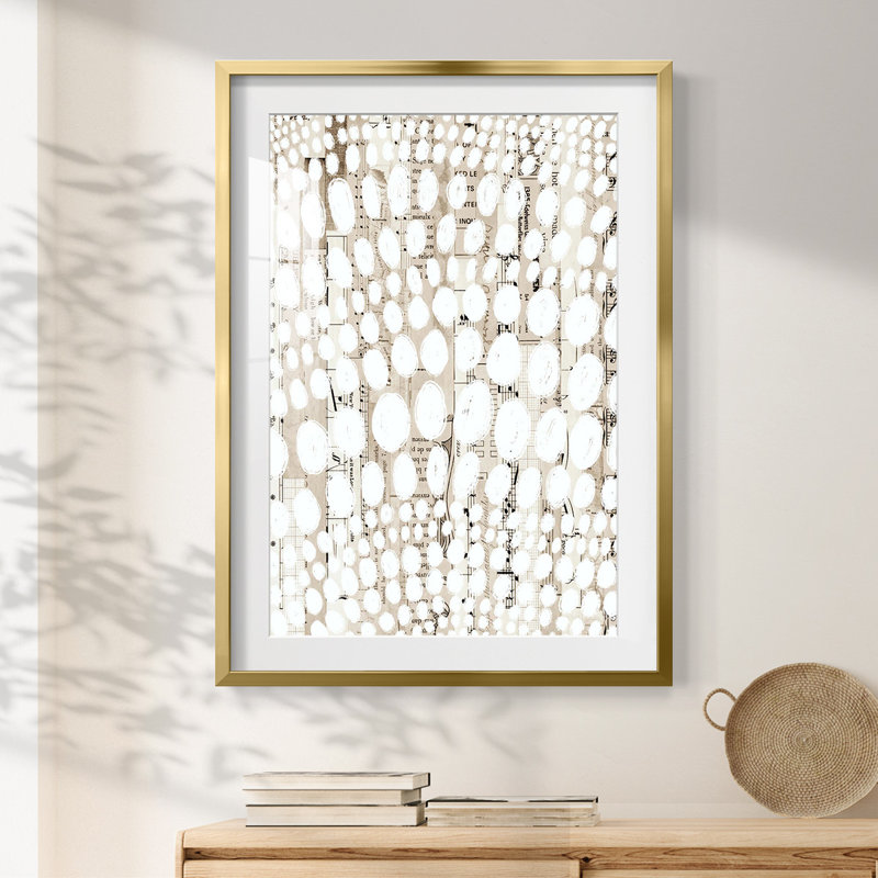 Motif rétro IV - impression encadrée, H 28,5 po x l 20,5 po, Doré