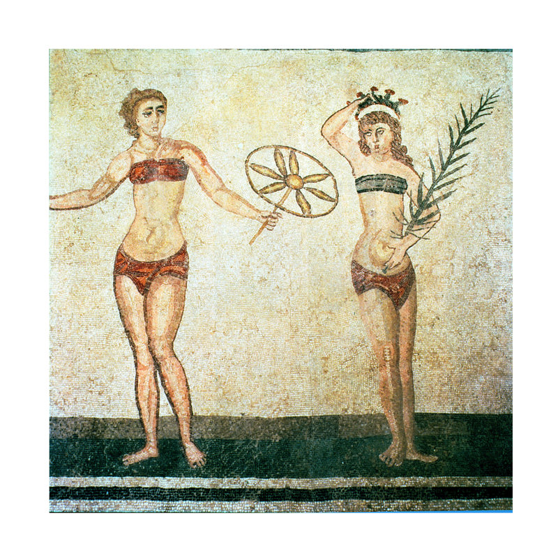 Femmes romaines Inbikinis, de la chambre des dix danseuses, H 14 po x l 14 po