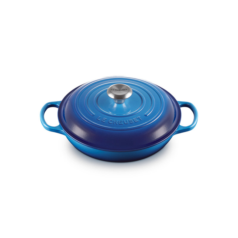 Le Creuset Cast Iron Shallow Casserole, 26cm / 2.2L, Azure