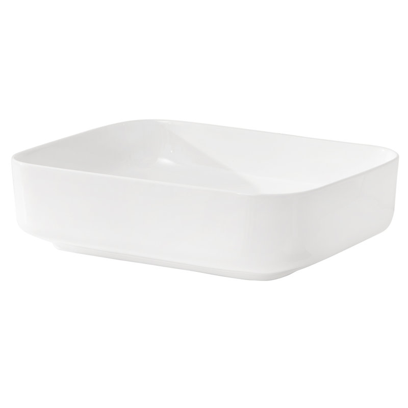 Lavabo de salle de bain vasque rectangulaire blanc en céramique, 20 x 15 pouces | Idée de cadeau