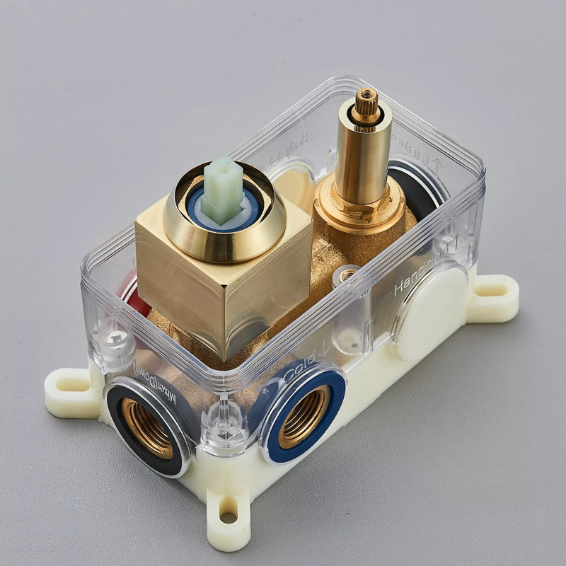 Ensemble de robinet de douche en or brossé avec valve 16 x 32 pouces à DEL