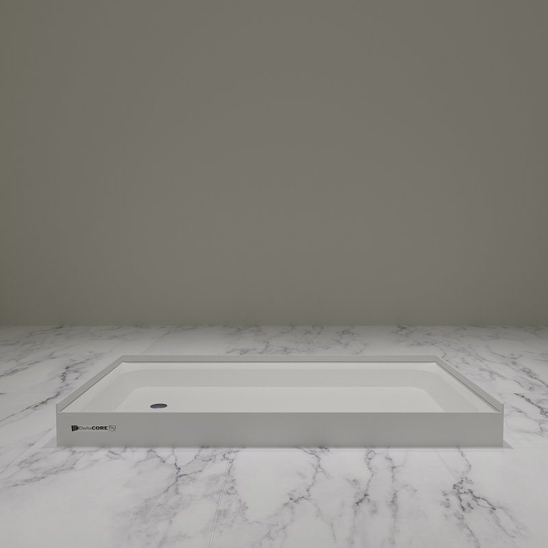 32x60 - Drain - Single Threshold - Acrylic Shower Base, Left