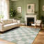 Tapis moderne à carreaux rétro vert sauge / crème-343160076