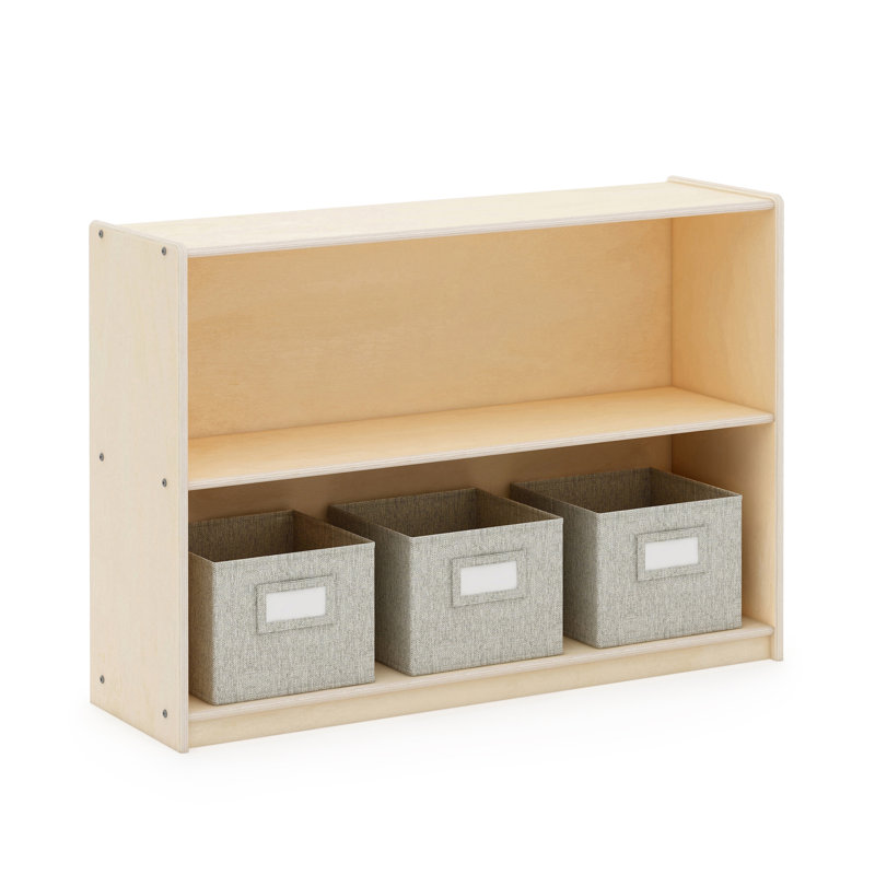 Rangement ouvert à 2 tablettes EdQ Essentials, Naturel, H 30 po x l 13 po x P 42 po