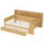 Lit de jour double en bois avec tablettes de rangement, deux tiroirs et bureau d'étude-295815893-295815714