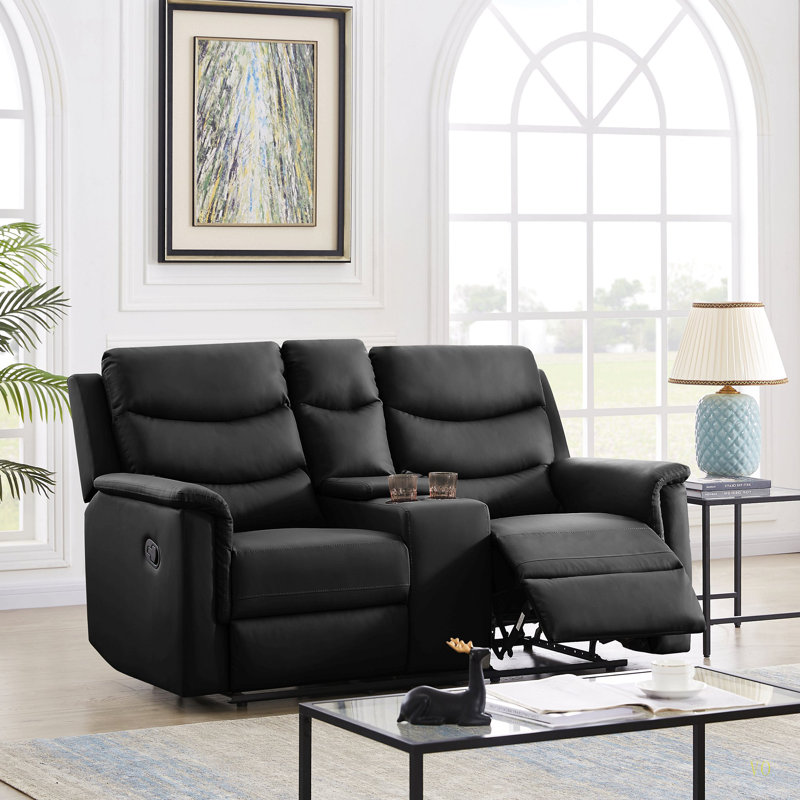 2-SEATER MOTION SOFA BLACK PU