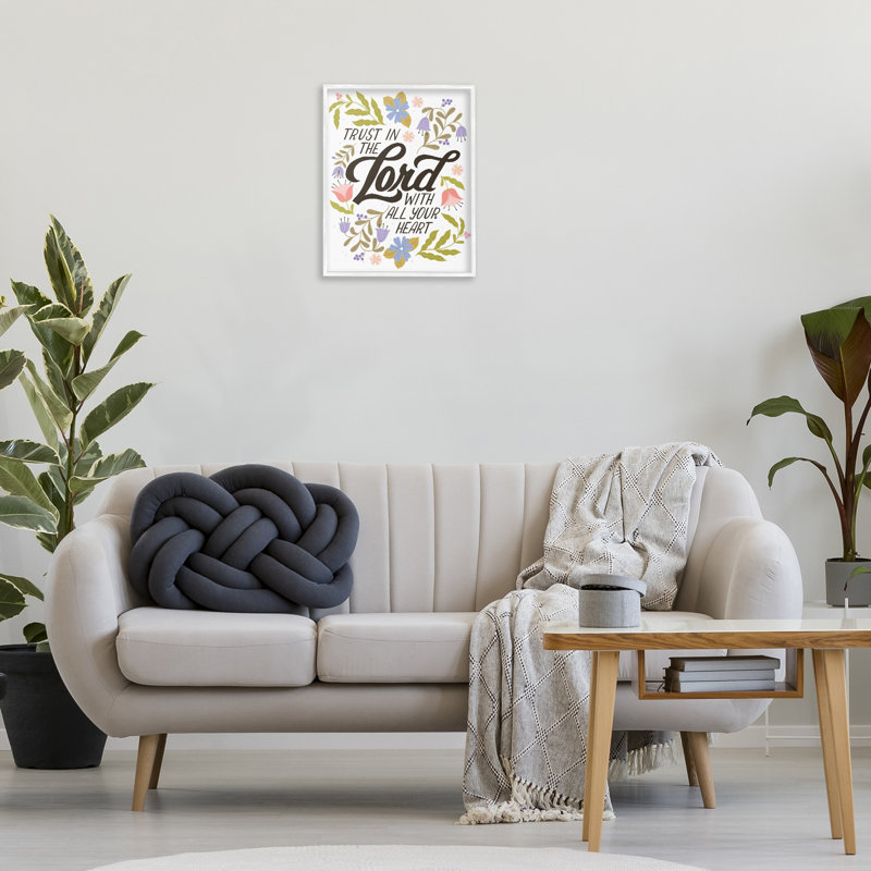 «Trust In The Lord Proverb», art giclée par Muffin Grayson, H 20 po x l 16 po, Estampe numérique encadrée blanc bord de mer