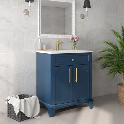Meuble-lavabo traditionnel Fenlora avec lavabo intégré et fabrication durable