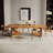 Brown Rectangular Solid Wood Dining Table-183149465