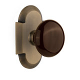 Cottage Plate with Brown Porcelain Door Knob