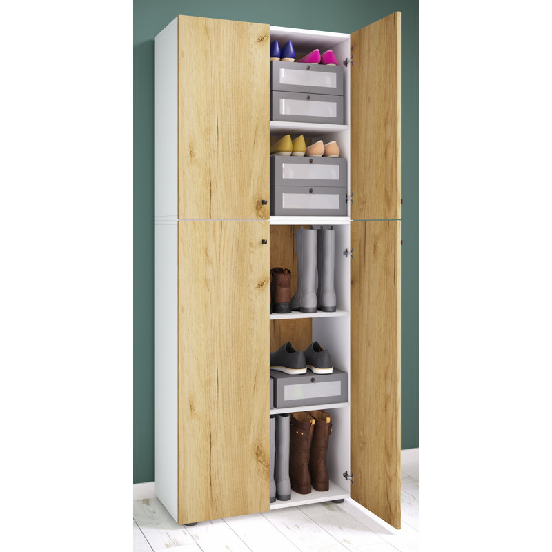 10 Pair Shoe Storage Cabinet, White