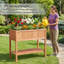 Lit de jardin surélevé en bois 2 pièces Gymax avec tablette de rangement pour pieds-1905160935
