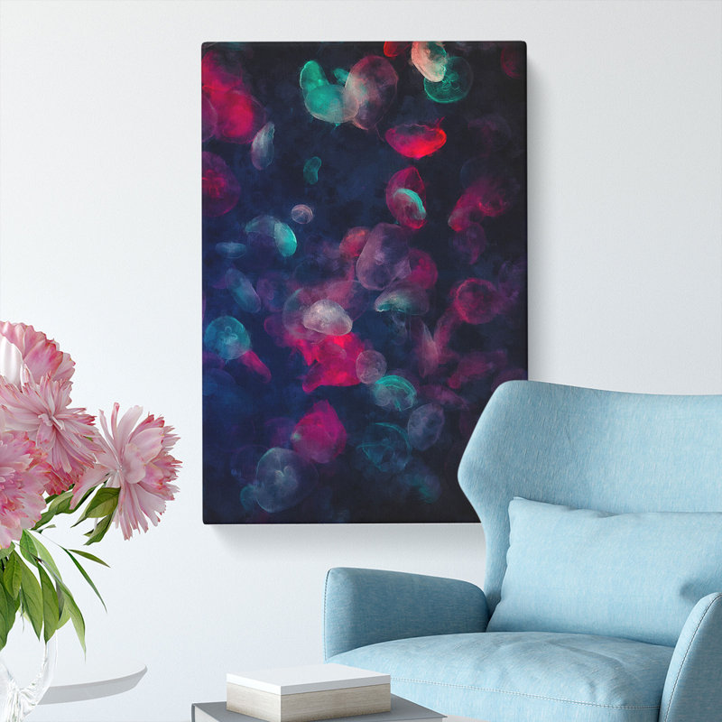 Many Jellyfish - Wrapped Canvas Painting Print, 50cm H x 35cm W x 3cm D