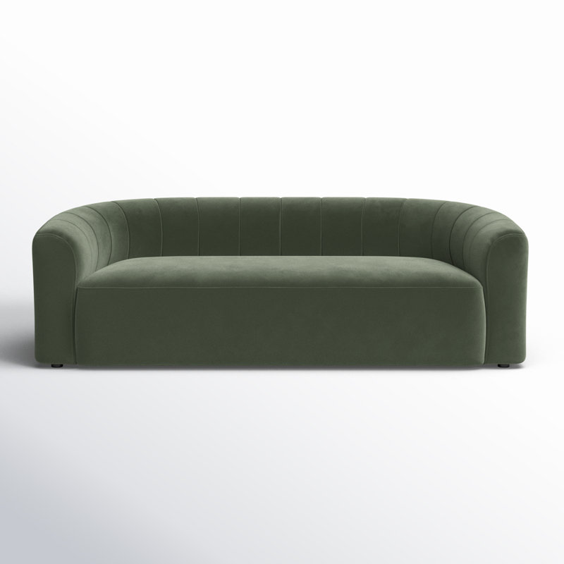 Augustine Upholstered 89'' Sofa, Soren Olivine Performance Velvet