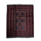 Hand-Knotted High-Quality Red/Blue Area Rug
