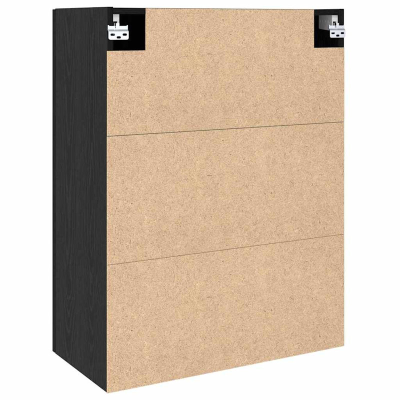 Wall Cabinet Wall-mounted Engineered Wood Mounted Storage Space-Saving, Black