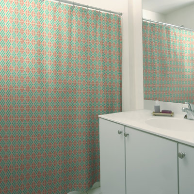 Rideau de douche simple hexagonal classique