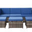 Ensemble modulaire d'extérieur en osier pour 5 personnes avec repose-pieds-124961496-124961495