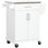 Kitchen Island On Wheels, Rolling Kitchen Cart With Stainless Steel Countertop, Drawer, Towel Rack And Spice Rack, Utility Storage Trolley, White, Kitchen Island
