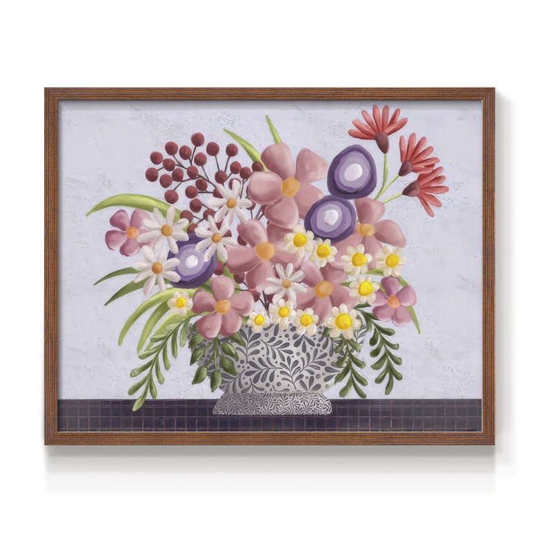 «Snappy Bouquet II», reproduction encadrée, H 16 po x l 20 po, Noyer