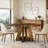 Wooden Round Farmhouse Kitchen Dinner Table for 4-674129702
