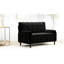 Canapé-lit en velours noir 2 avec inclinaison, rembourrage en mousse, structure en métal, fauteuil inclinable, revêtement, base