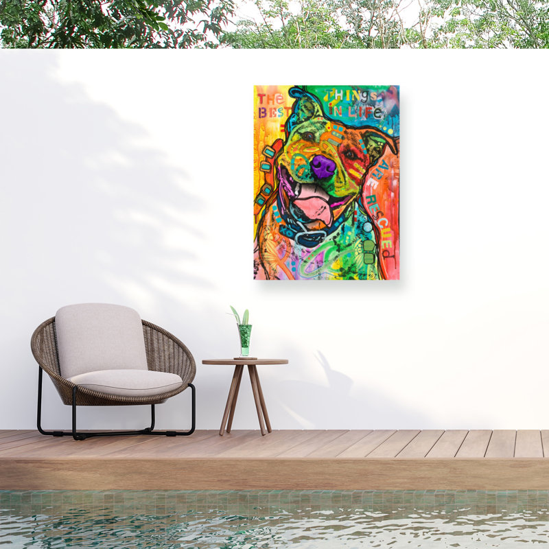 Toile d'extérieur Dean Russo «The Best Things In Life», H 47 po x l 35 po x P 1,5 po
