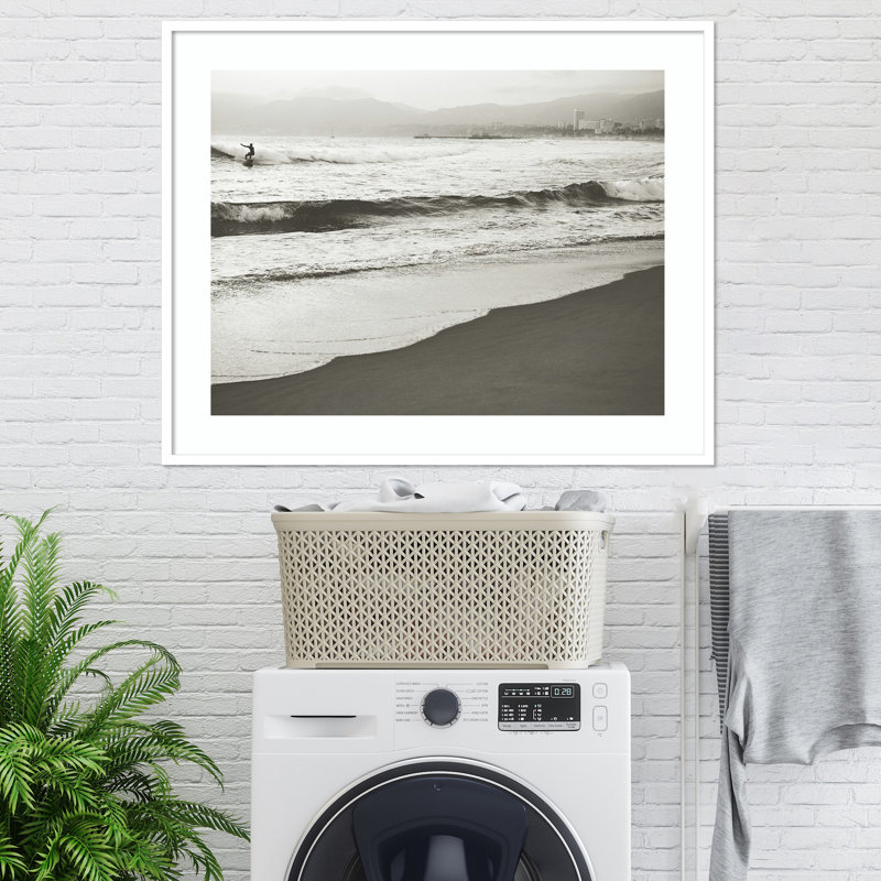 BW Surfer No. 1 by Myan Soffia, White Framed, 33" H x 41" W