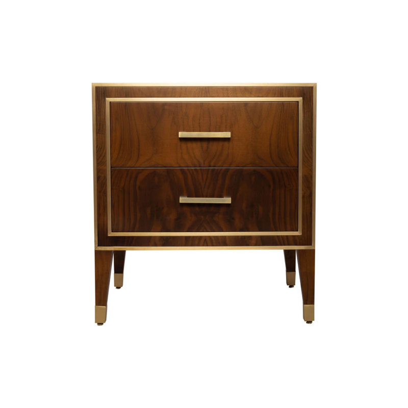 Walsh 60cm W Solid Wood Bedside Table, Brown
