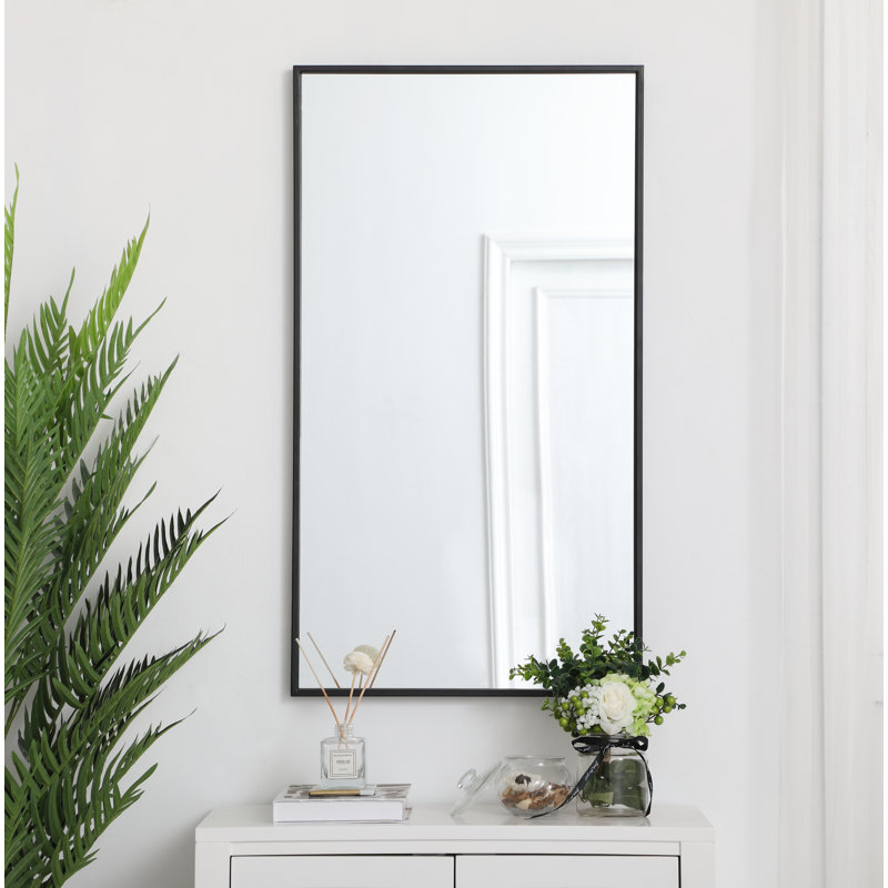 Miroir mural Sabine, 36 po x 20 po, Noir