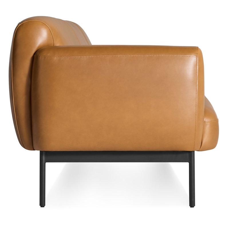Puff Puff Leather Sofa, 31" H x 87" W x 35" D