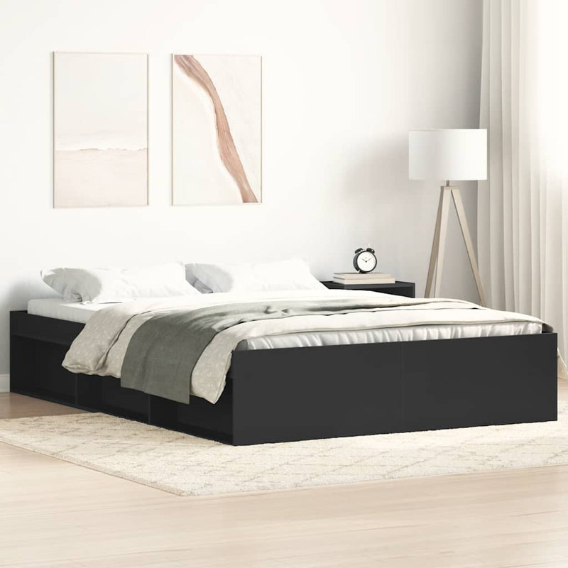 Afriani Storage Bed, Double (4'6), Black