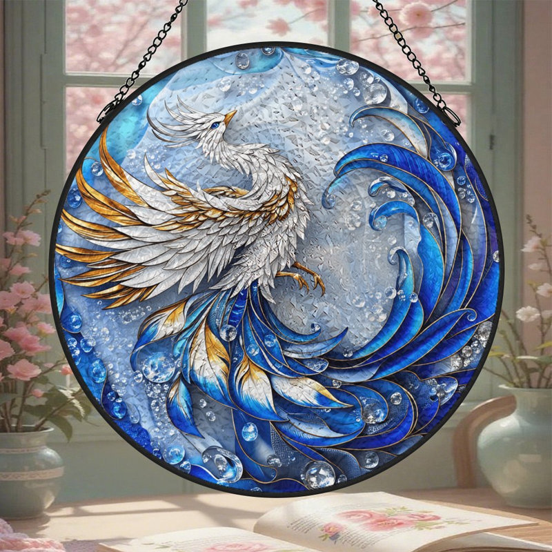 Blue Wave Mythical Bird, 6.3x6.3in(16x16cm)