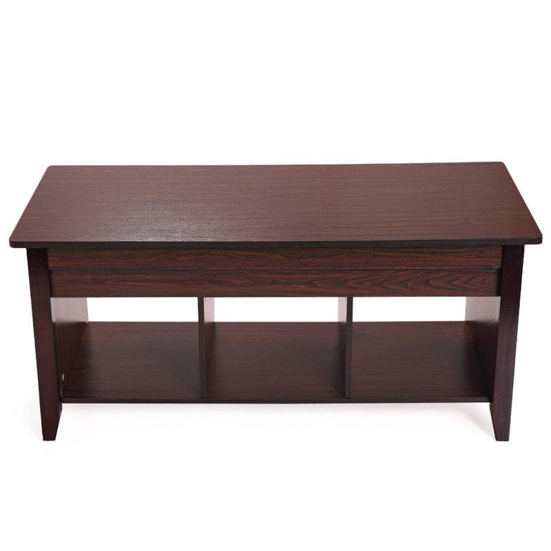 Table basse à 4 pieds avec rangement Lift Top, Espresso
