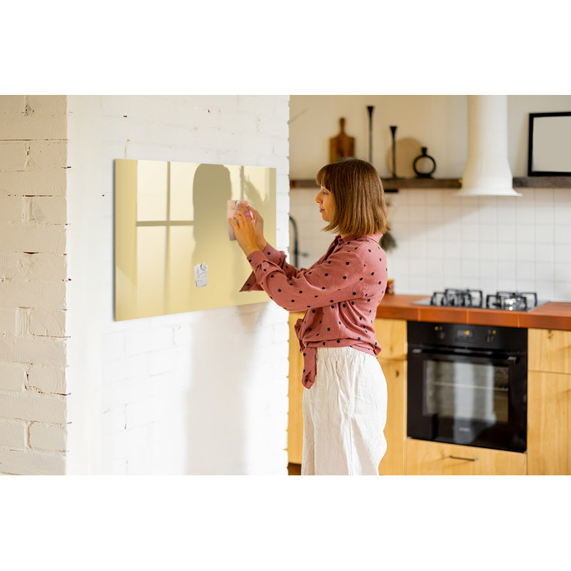 Magnetic Glass Dry Erase Board, Cream