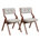 Light Gray Fabric/Brown Frame