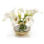 Callas Faux Flowering Branch in Glass Pot