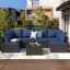 7 Piece Modular Patio Conversation Sets, Sectional Seating Group with Cushions-724244918-737481161