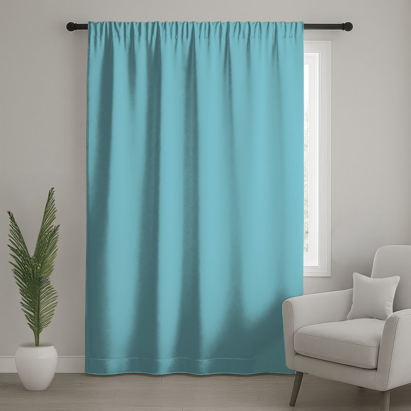 Rideaux uni bleu clair, voilages et voilages unis - 1 panneau, Blocage, 50 po x 92 po - 1 panneau