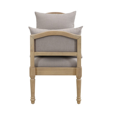Upholstered Bench With Turned Legs & Side Cushions