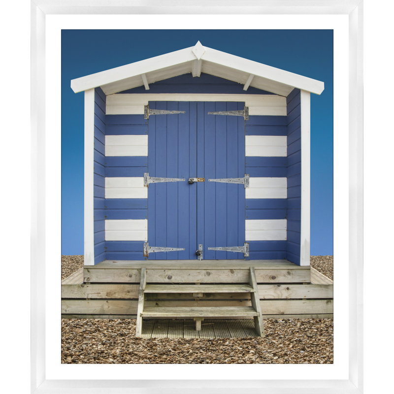 Beach Hut Blue - Print on Wood