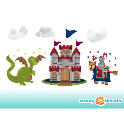 Adhésif décoratif chevalier et dragon