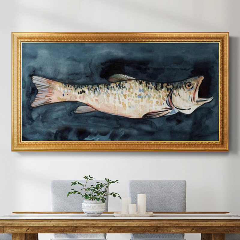 «Affamé poisson II», cadre photo unique, impression sur toile, H 25 po x l 45 po x P 1 po