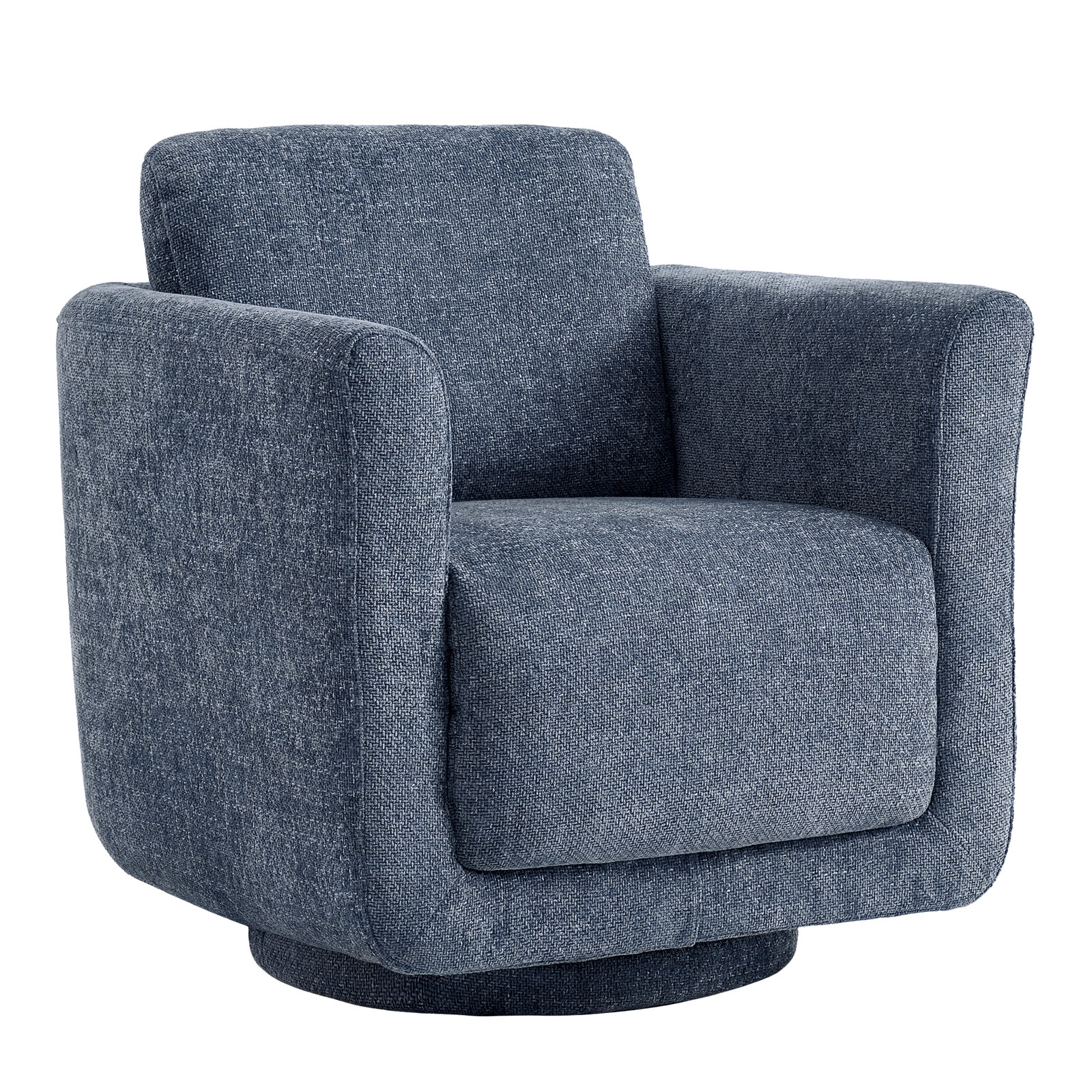 Joie Upholstered Swivel Chair, Atlantic Indigo Textured Basketweave