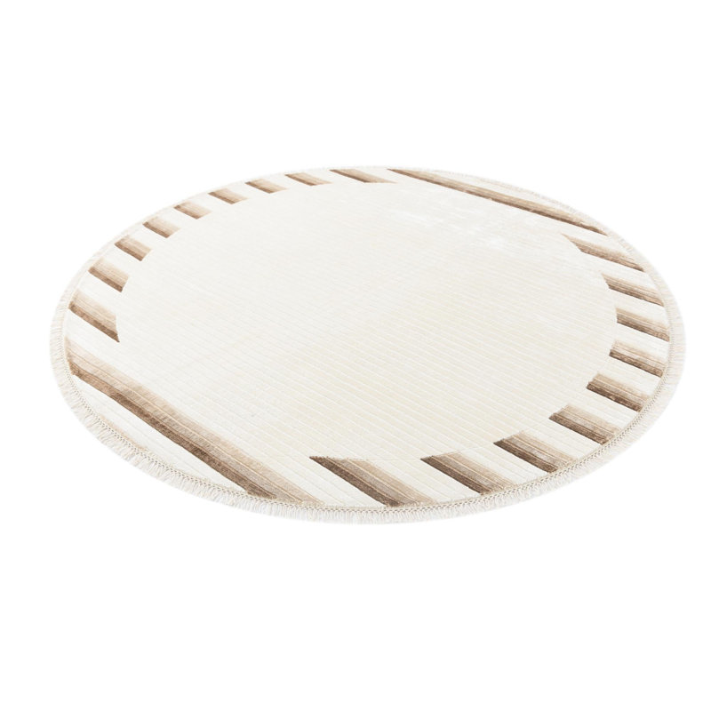 Tapis rond ivoire Jacinto