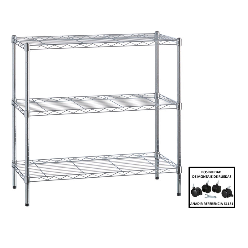 Helmut Metal Shelving Unit, 88cm H x 90cm W x 35cm D