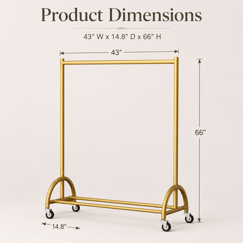 43'' Metal Adjustable Clothing Rack