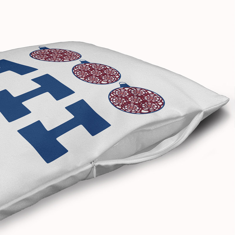 Ho Ho Ho Accent Pillow with Insert, 16" H x 16" W, Blue