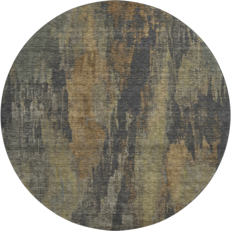 Premium Machine Washable Lampkins AMF1648 Abstract Rug, Round 8'