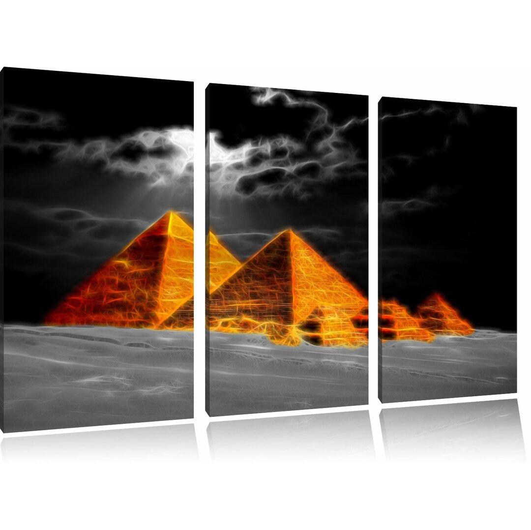 3-tlg. Leinwandbilder-Set „Schöne Pyramiden in Ägypten“, Grafikdruck